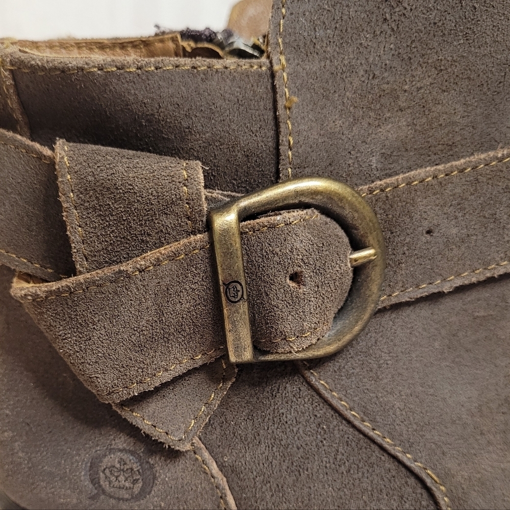 Born Morocco Brown Leather Ankle Boots Size 5.5 - Picture 3 of 11